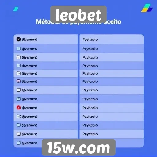 Métodos de pagamento aceitos na plataforma leobet